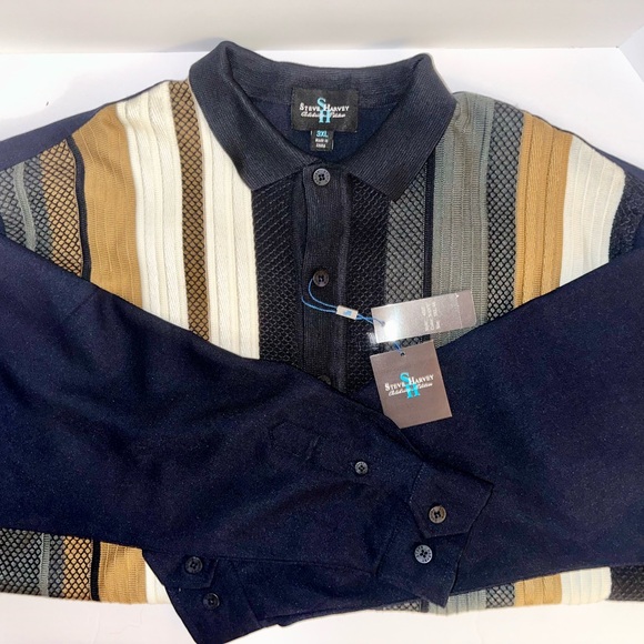 Steve Harvey Shirts | Steve Harvey Striped Button-Up Shirt | Color: Blue/Tan | Size: 3xl | Kimberlydarrow's Closet